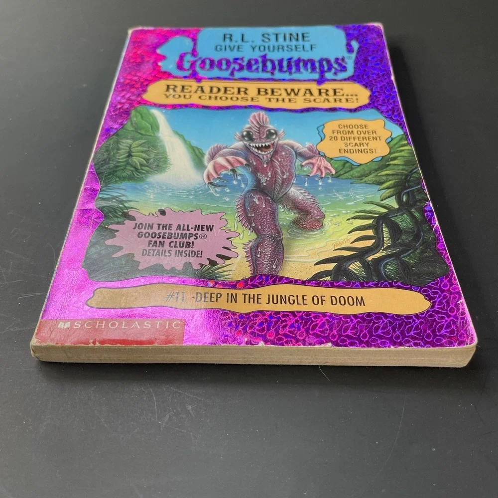 Give Yourself Goosebumps RL Stine #11 Deep In the Jungle of Doom Holographic 90s
